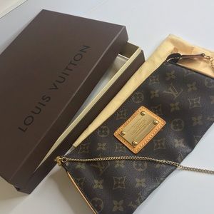 Louis Vuitton Mini Purse with Gold Chain Authentic